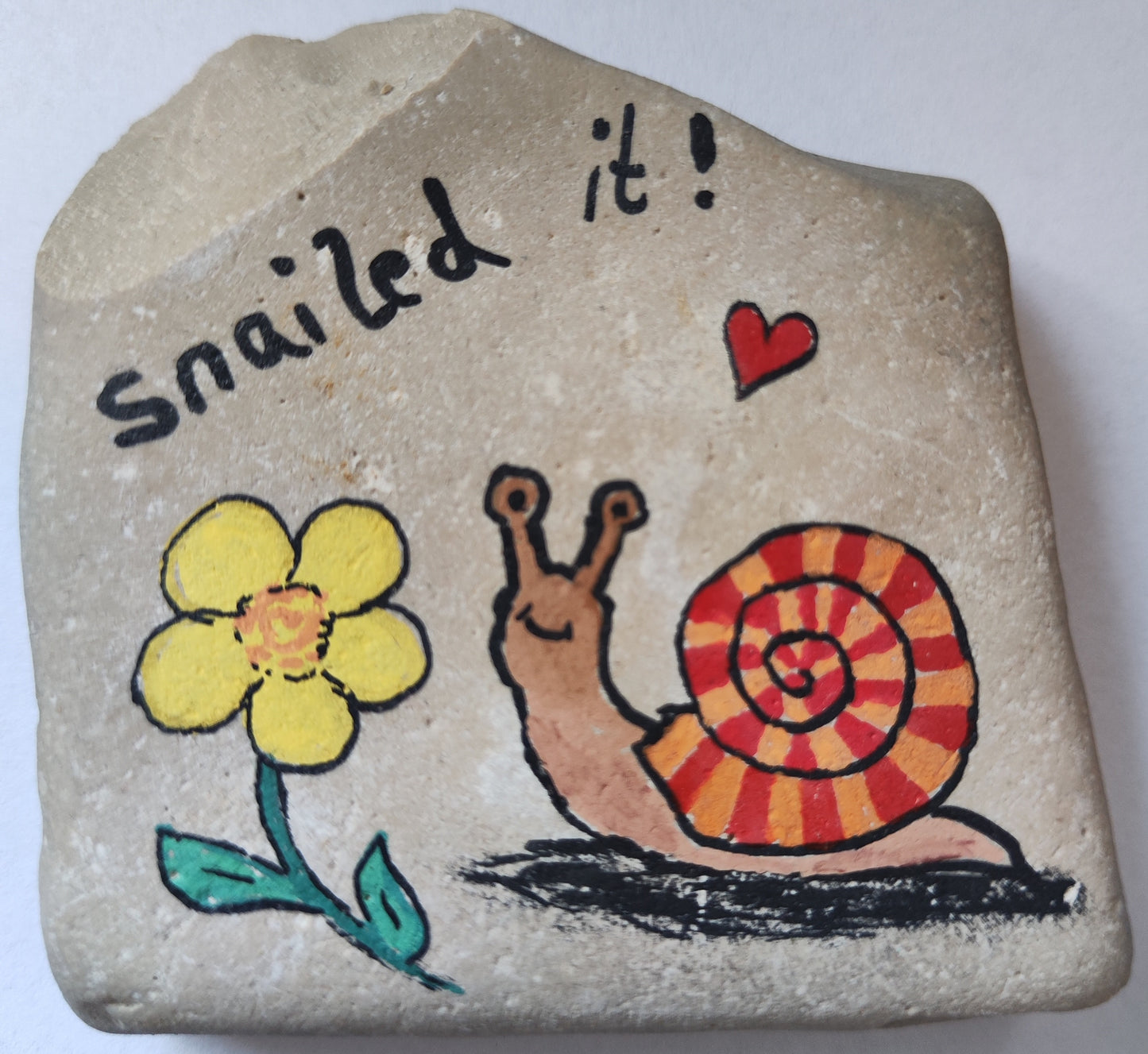Decorative stone "Snailed it"