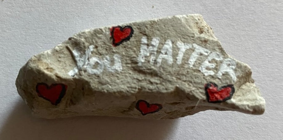 Deko Stein "You matter" (hearts)