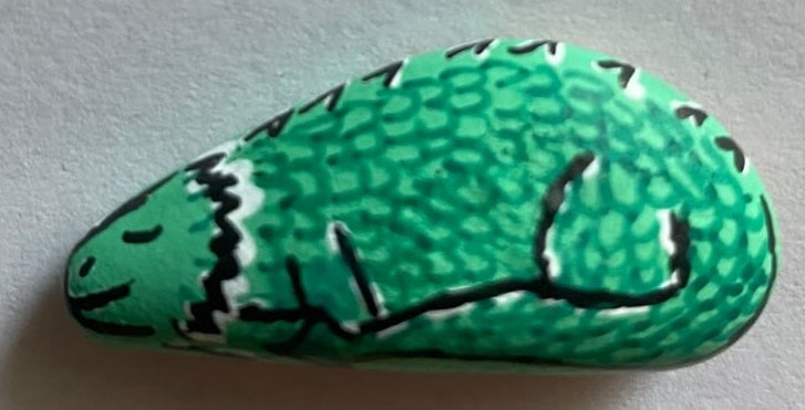 Deko Stein "sleeping dragon" (green)