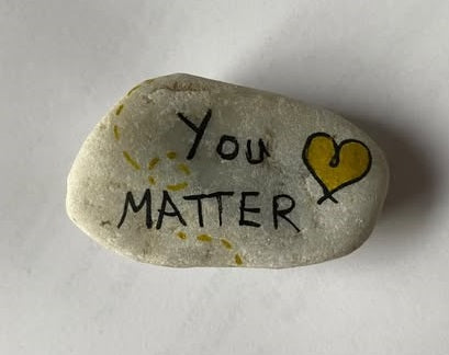 Deko Stein "You matter" (golden heart)