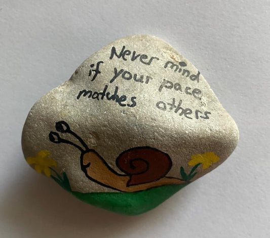 Decorative stone "Snailed it"