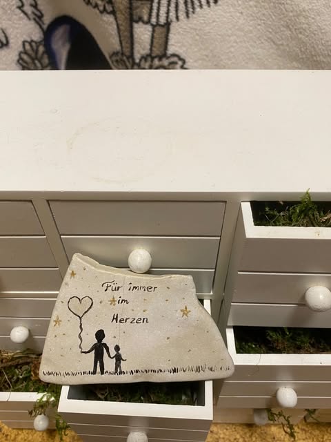 Deko Stein "Für immer im Herzen" - personalisierbar