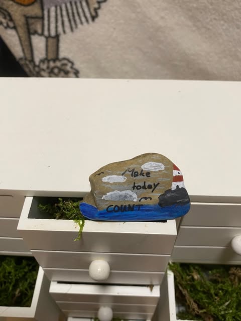 Deko Stein "Make today count"  (lighthouse)