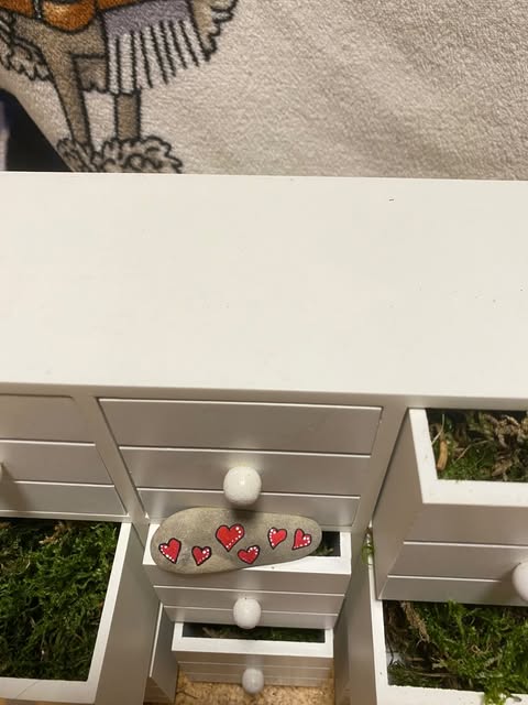 Deko Stein "Red Hearts"