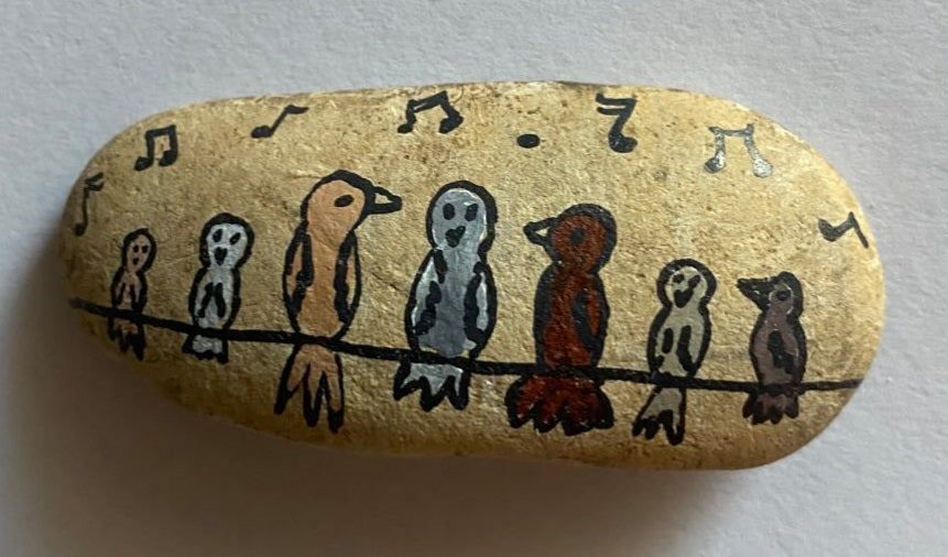 Deko Stein "Singing birds"