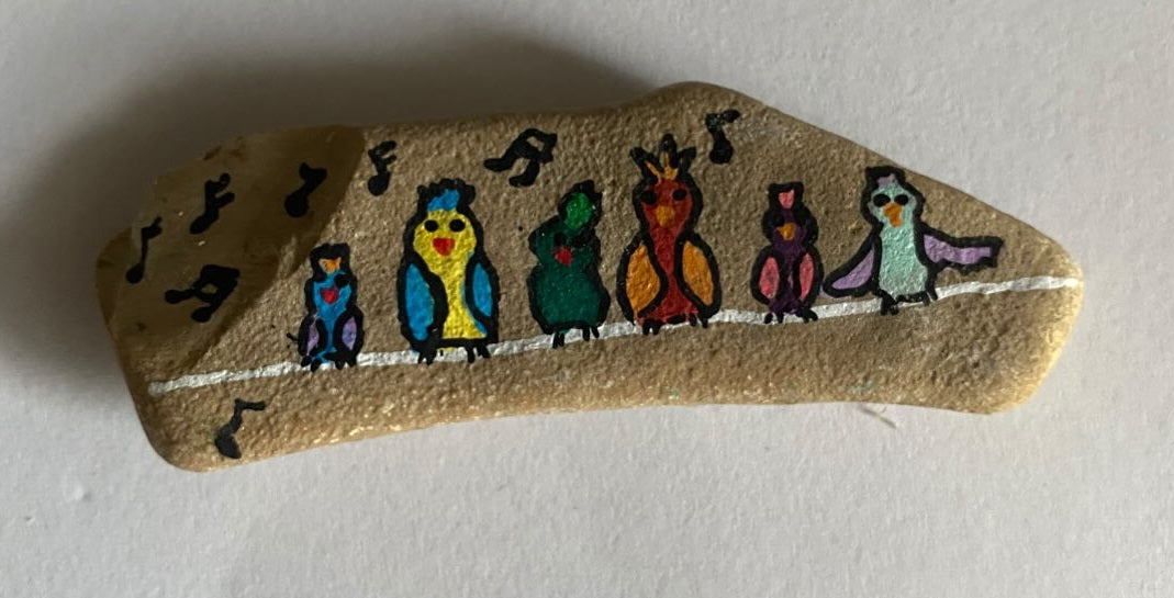 Deko Stein "Singing birds" (colourful version)