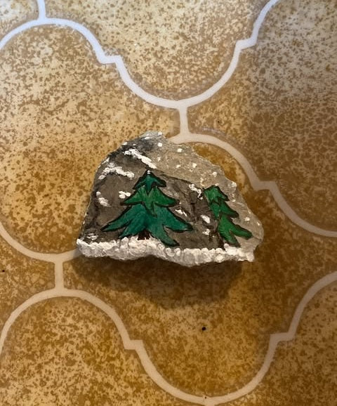 Deko Stein "Winter trees"