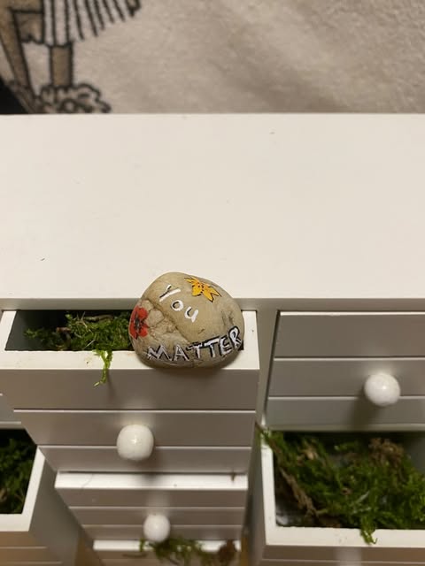 Deko Stein "You matter" (floral)